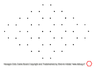 Hexagon Dots Game Board Copyright and Trademarked by Shervin Ketabi